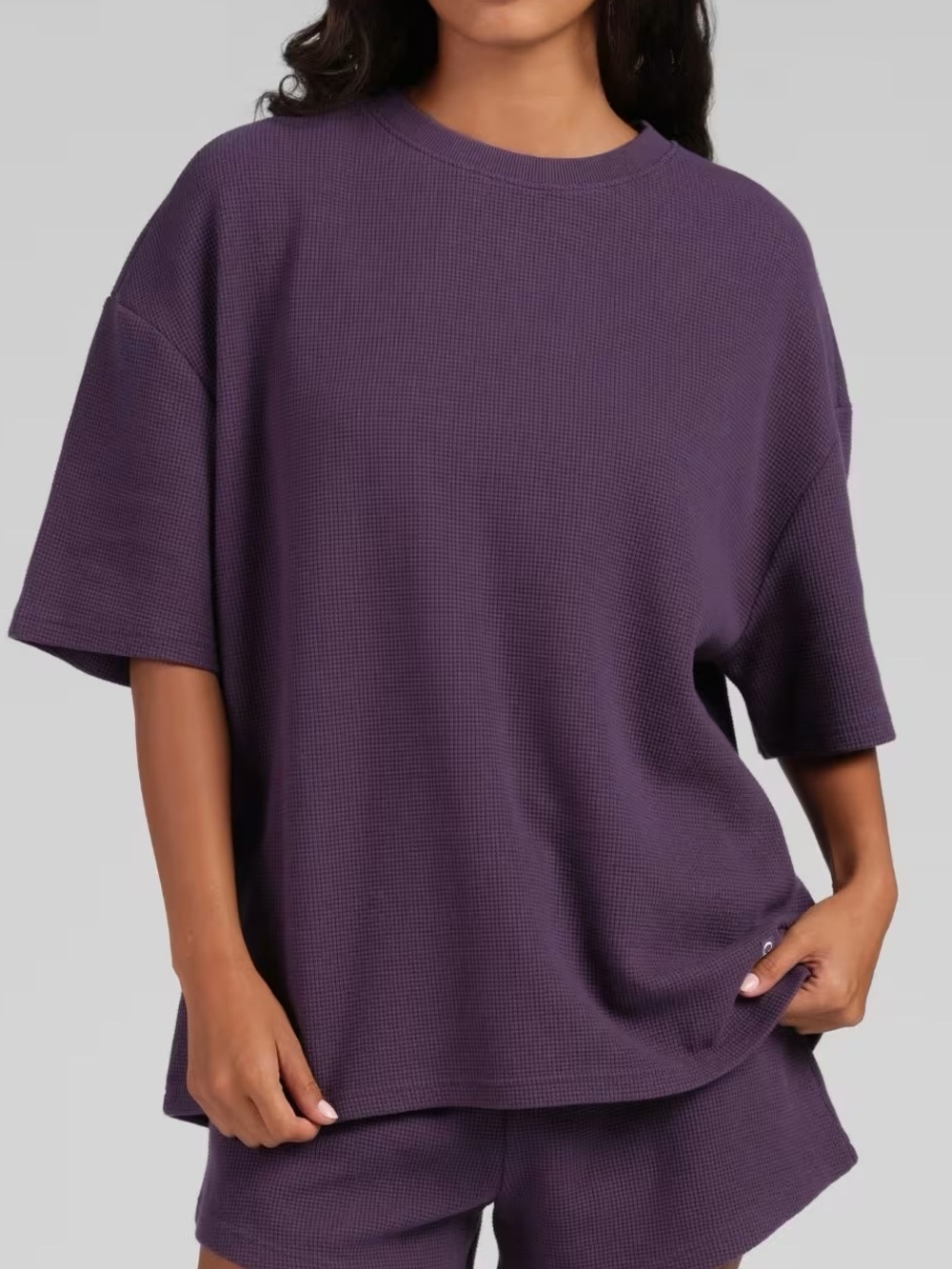 Comfrt Unisex Waffle Knit Oversized Relaxed Short Sleeve Tee